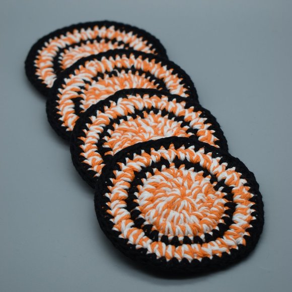 Handcrafted Crochet Fall Coasters Set of Four - Picture 1 of 7